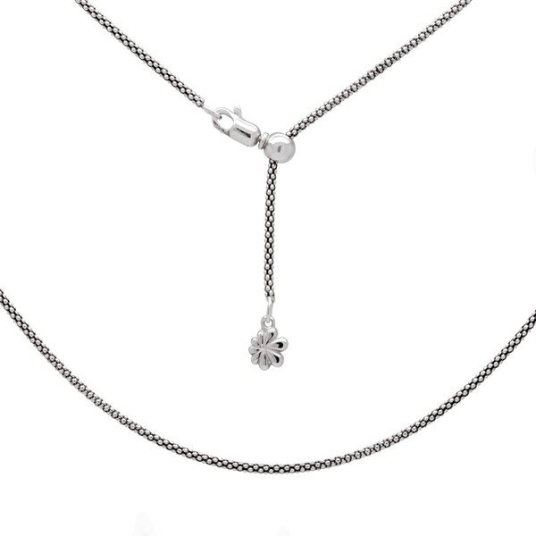 MarahLago Sterling Silver Oxidized Popcorn Chain - Adjustable up to 21"
