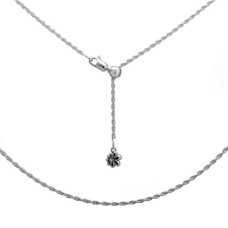 Silver necklace (chain, real silver, rhodium plated, Venice-round