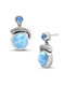 MarahLago Como Larimar Earrings with White Sapphire & Blue Spinel - 3x4