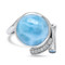 MarahLago Como Larimar Ring with White Sapphire & Blue Spinel - straight on