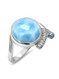 MarahLago Como Larimar Ring with White Sapphire & Blue Spinel - 3x4
