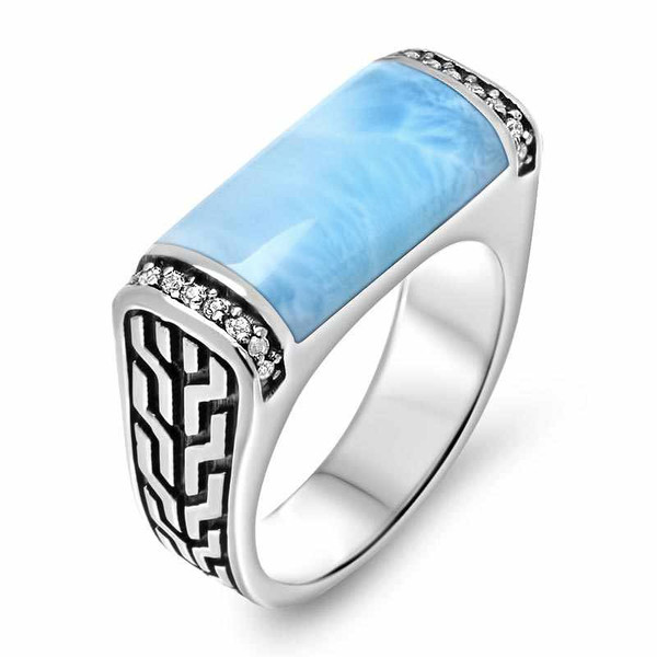 MarahLago Eros Larimar Ring with White Sapphire
