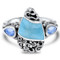 MarahLago Haven Larimar Ring with Blue Spinel - alt straight on
