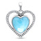 MarahLago Infinity Heart Larimar Necklace with White Sapphire