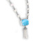 MarahLago Mist Larimar Necklace with White Sapphire & Freshwater Pearl - 3/4 view