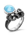 MarahLago Octopus Larimar Ring with White Sapphire - 3x4