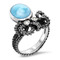MarahLago Octopus Larimar Ring with White Sapphire