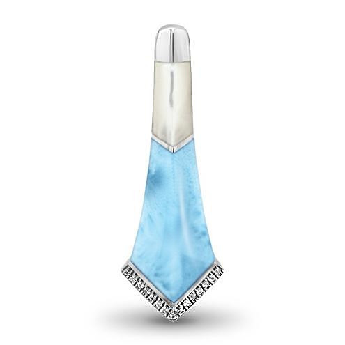 MarahLago Calder Larimar Necklace with White Sapphire & Mother of Pearl
