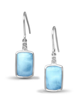 MarahLago Maris Larimar Earrings with White Sapphire 3x4