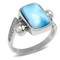 MarahLago Mirage Larimar Ring with White Sapphire and Pearl
