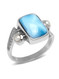 MarahLago Mirage Larimar Ring with White Sapphire and Pearl - 3x4