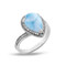 MarahLago Radiance Larimar Pear Ring with White Sapphire