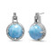 MarahLago Radiance Round Larimar Earrings with White Sapphire