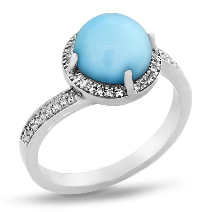 larimar and diamond ring