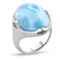 MarahLago Cocktail Larimar Ring with White Sapphire