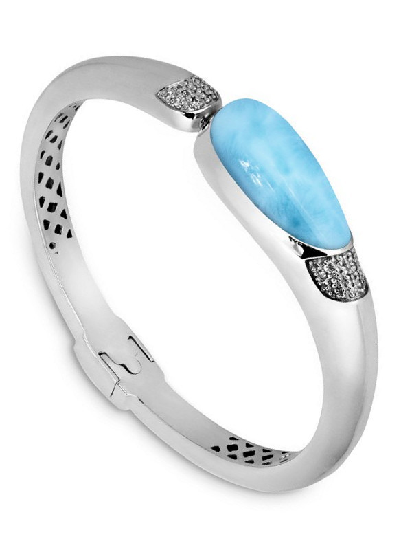 MarahLago Lucia Larimar Bangle Bracelet with White Sapphire