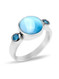 MarahLago Splash Larimar Ring with Blue Spinel - 3x4