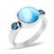 MarahLago Splash Larimar Ring with Blue Spinel