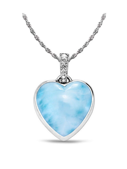 MarahLago Sapphire Heart Larimar Necklace - Larimarket