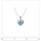 Small Larimar Heart Peace Sign Necklace - 3x4