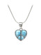 Small Larimar Heart Peace Sign Necklace- ruler