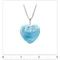 Carved Larimar Heart Necklace (Large) with ruler