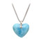 Carved Larimar Puffy Heart Necklace (A) 3x4