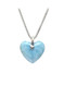 Carved Larimar Puffy Heart Necklace (B) 3x4