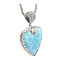 Larimar Heart Necklace with Scalloped Bail (#150) -side