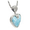 Larimar Heart Necklace with Scalloped Bail (#106) - side