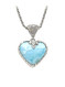 Larimar Heart Necklace with Scalloped Bail (#106) 3x4