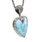 Larimar Heart Necklace with Scalloped Bezel (#134) - side