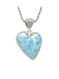 Larimar Heart Necklace with Scalloped Bezel (#134) 3x4