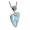 Larimar Heart Necklace with Scalloped Bezel (#128) side