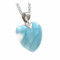 Carved Larimar Heart Necklace (LS90) right