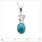 AAA Larimar Dolphin Necklace with Blue Topaz - ruler