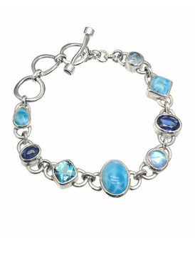 Multi-stone Larimar Bracelet by Marija's Jewelry - 3x4