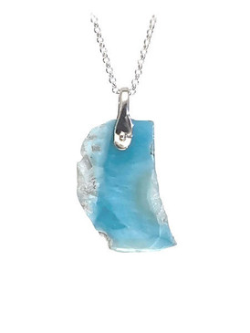 Larimar Mini-Slab Necklace - 3x4