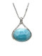 East-West Oval Larimar Necklace (Small) 3x4