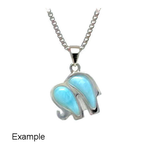 Elephant Larimar Charm/Pendant/Necklace - main