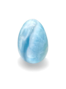Carved Larimar Egg (#329)  3x4