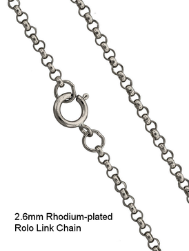 Rolo Link Sterling Silver 18" Chains - Rhodium-Plated