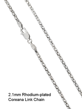 Rhodium-Plated Sterling Silver 2.1mm COREANA Chain - 18"