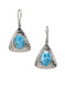 Larimar Oval on Hammered Silver Dangle Earrings