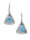 Larimar Oval on Hammered Silver Dangle Earrings (A)