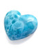 Carved Larimar Heart Palm Stone 3x4