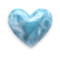 Medium Carved Larimar Heart Palm Stone - center