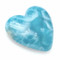 Medium Carved Larimar Heart Palm Stone - right