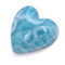 Medium Carved Larimar Heart Palm Stone  - left