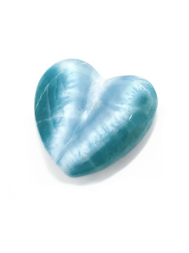 AAA Carved Larimar Heart Palm/Meditation/Healing Stone, Medium (#202) - 3x4